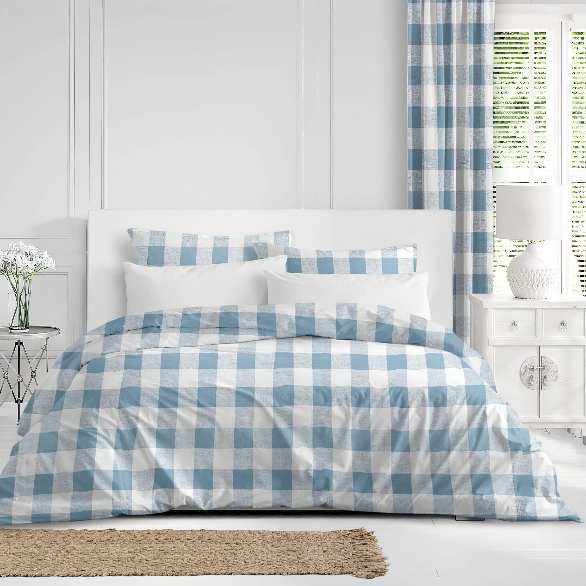 modern luxury bedroom interior in minimal scandinavian style