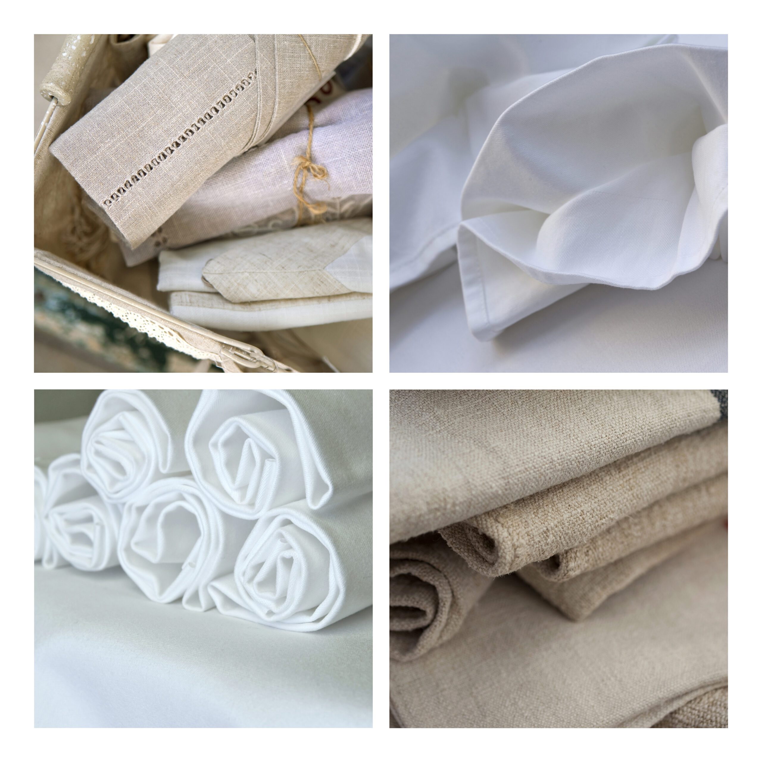 napkin and tea towels in a flea market
